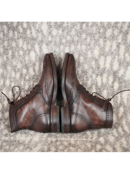 Thursday Boot Company Wingtip Brown Leather Lace Up Boots Mens Sz 10.5 Dark Oak main image 6
